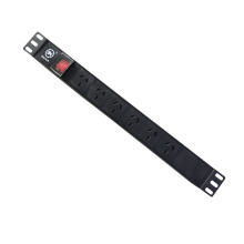 PDU rack-mount AUS socket  1U 6 outlets horizontal power switch power distribution unit